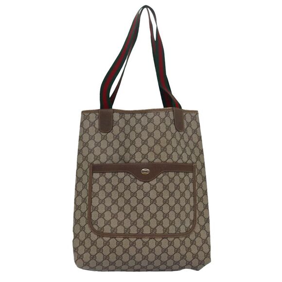 Gucci Sherry Beige Canvas Tote Bag (Pre-Owned) - Picture 1 of 16
